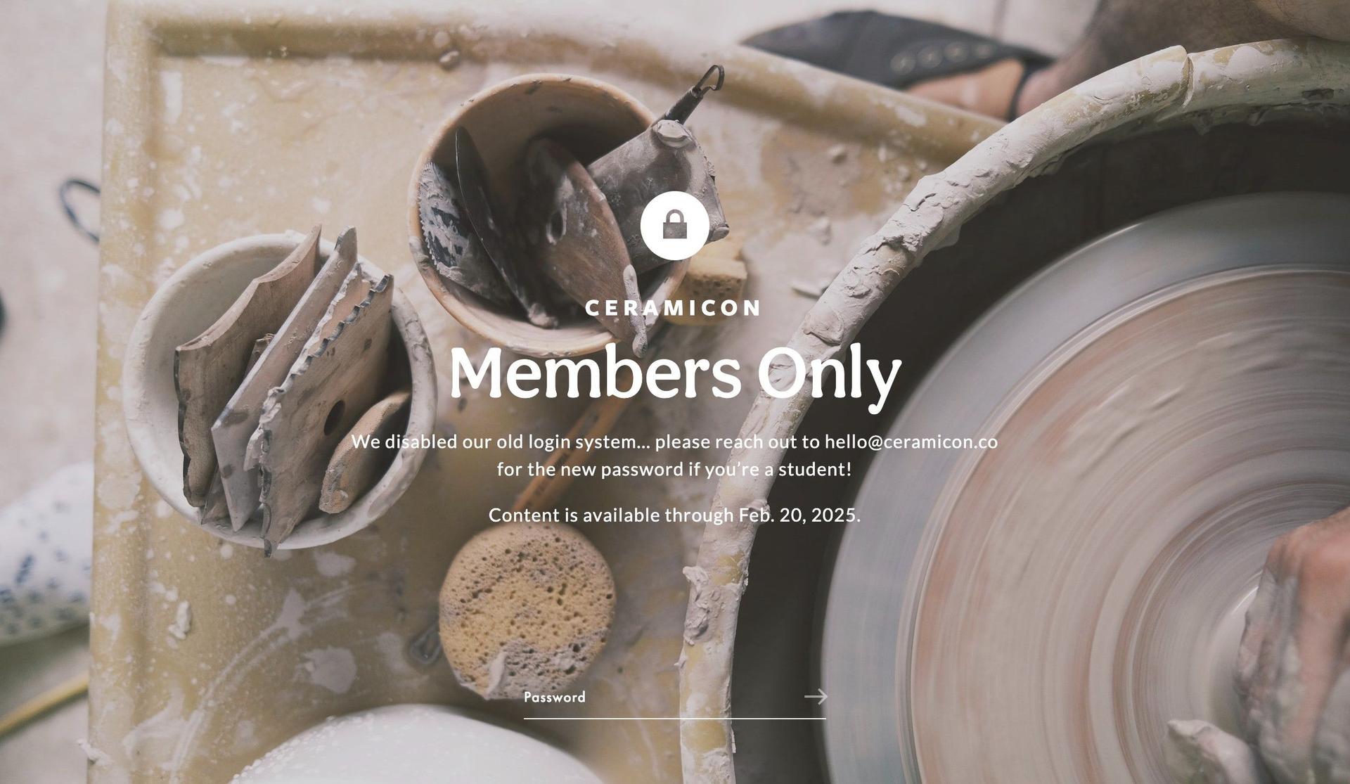 Ceramicon-membership site examples