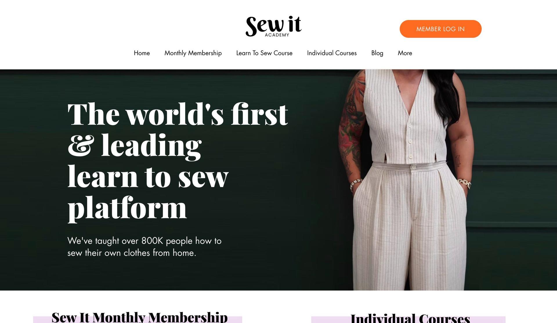 Sew It Academy-membership site examples