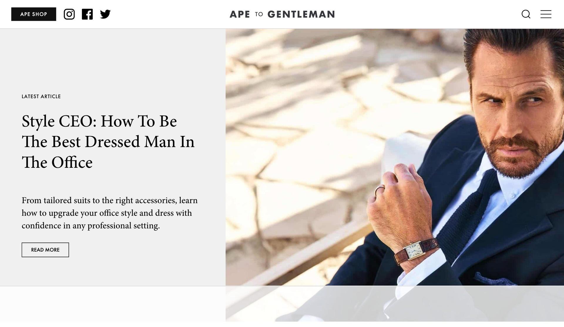 Ape to Gentleman-+lifestyle website examples+