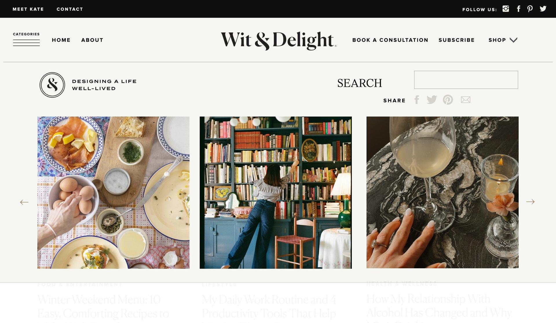 Wit & Delight-+lifestyle website examples+