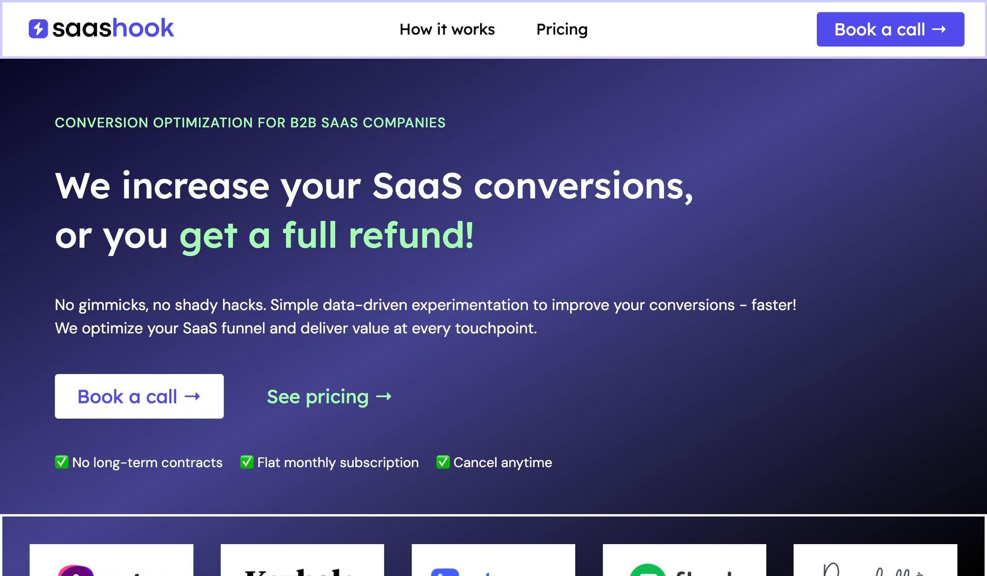 SaaS Hook-carrd websites