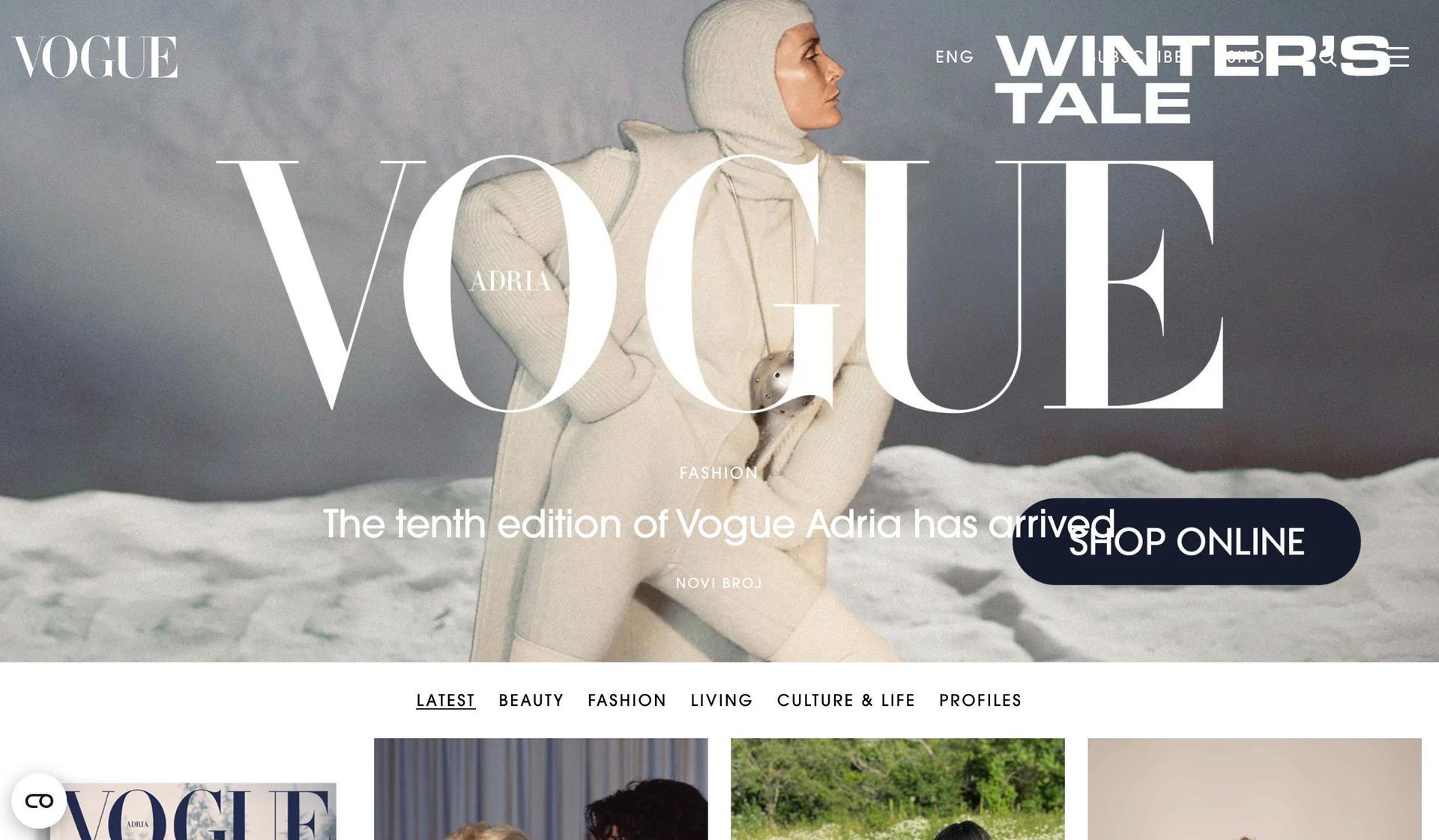 Vogue Adria-ux design examples