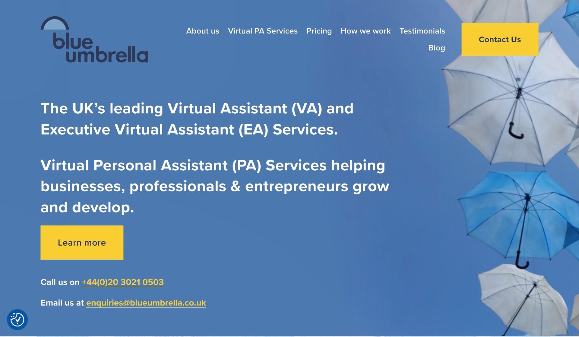 Blue Umbrella-virtual assistant websites